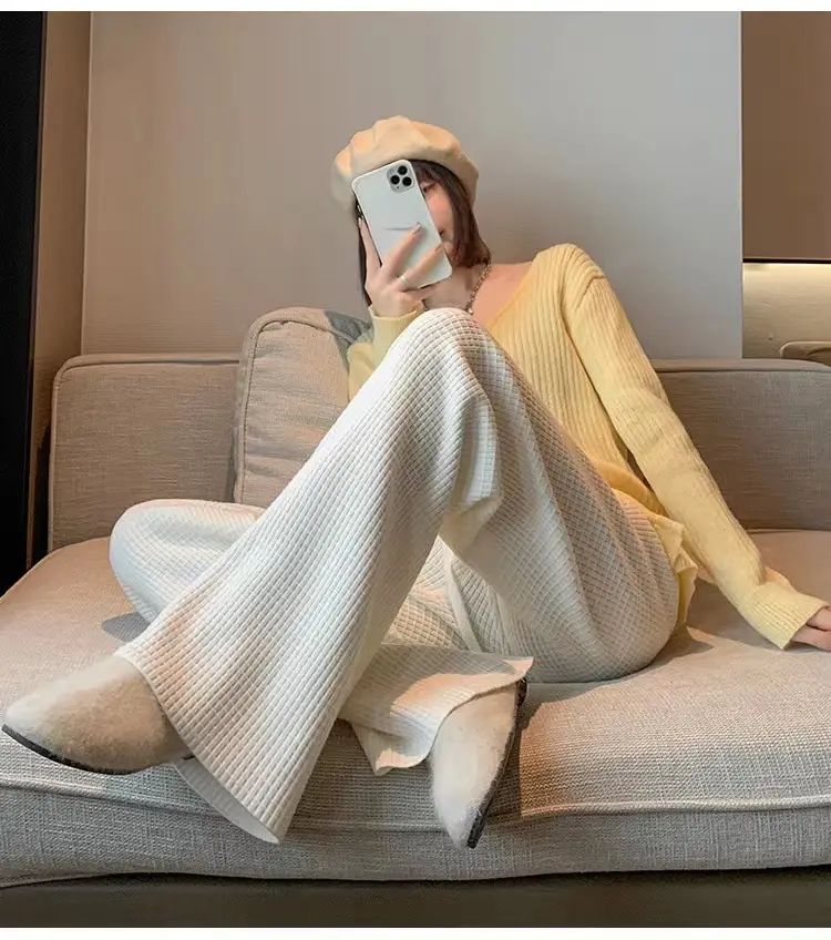 Women Waffled Wide Leg Pants Spring Summer 2022 — feature 29