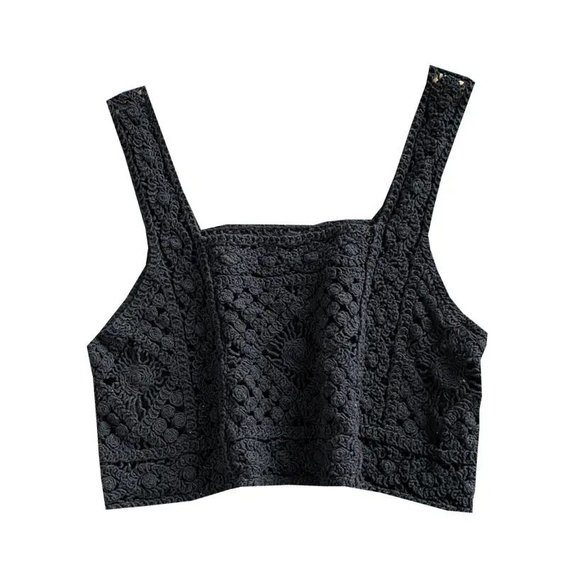 2022 Knitted Hollow Vest Women Summer New Hong Kong Style - Image 9