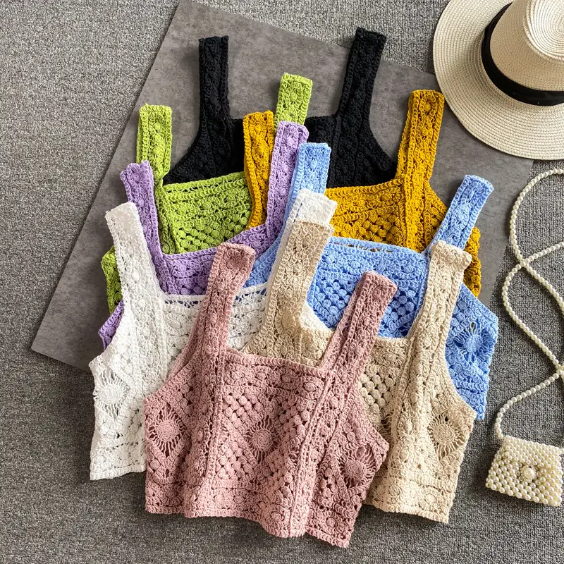 2022 Knitted Hollow Vest Women Summer New Hong Kong Style — feature 4