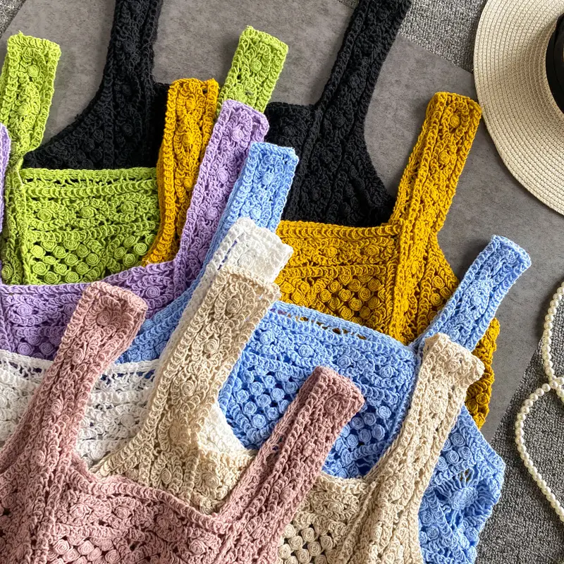 2022 Knitted Hollow Vest Women Summer New Hong Kong Style — feature 5