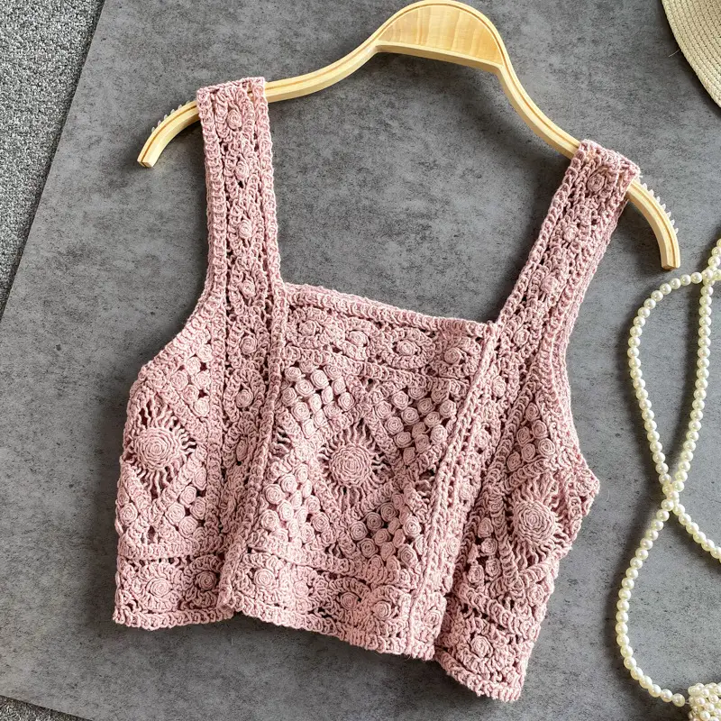 2022 Knitted Hollow Vest Women Summer New Hong Kong Style — feature 22