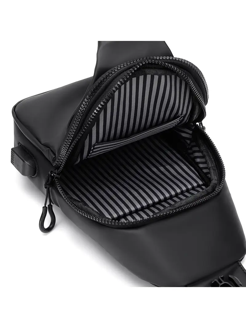 Men's Green Crossbody Bag with Black Lining - Image 7