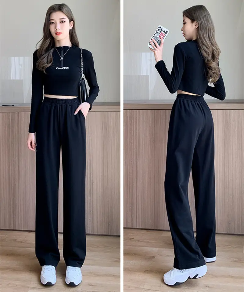 Women Wide Leg Pants Spring Autumn Draping Loose Straight - Image 7