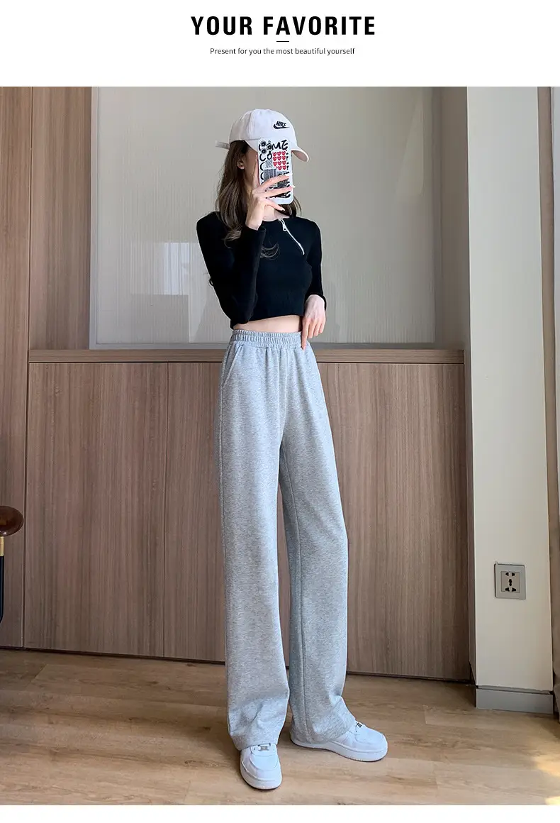 Women Wide Leg Pants Spring Autumn Draping Loose Straight — feature 14