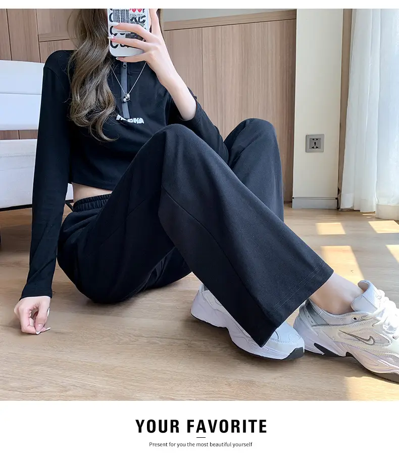 Women Wide Leg Pants Spring Autumn Draping Loose Straight — feature 19
