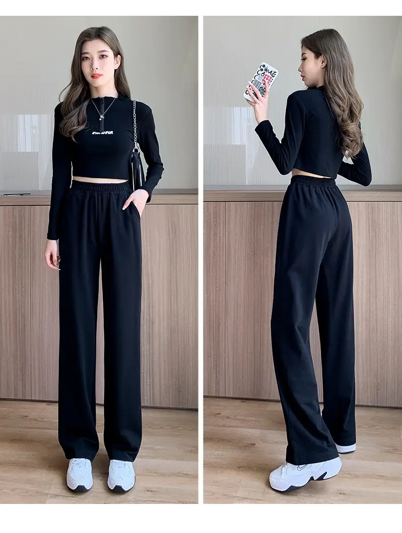 Women Wide Leg Pants Spring Autumn Draping Loose Straight — feature 23