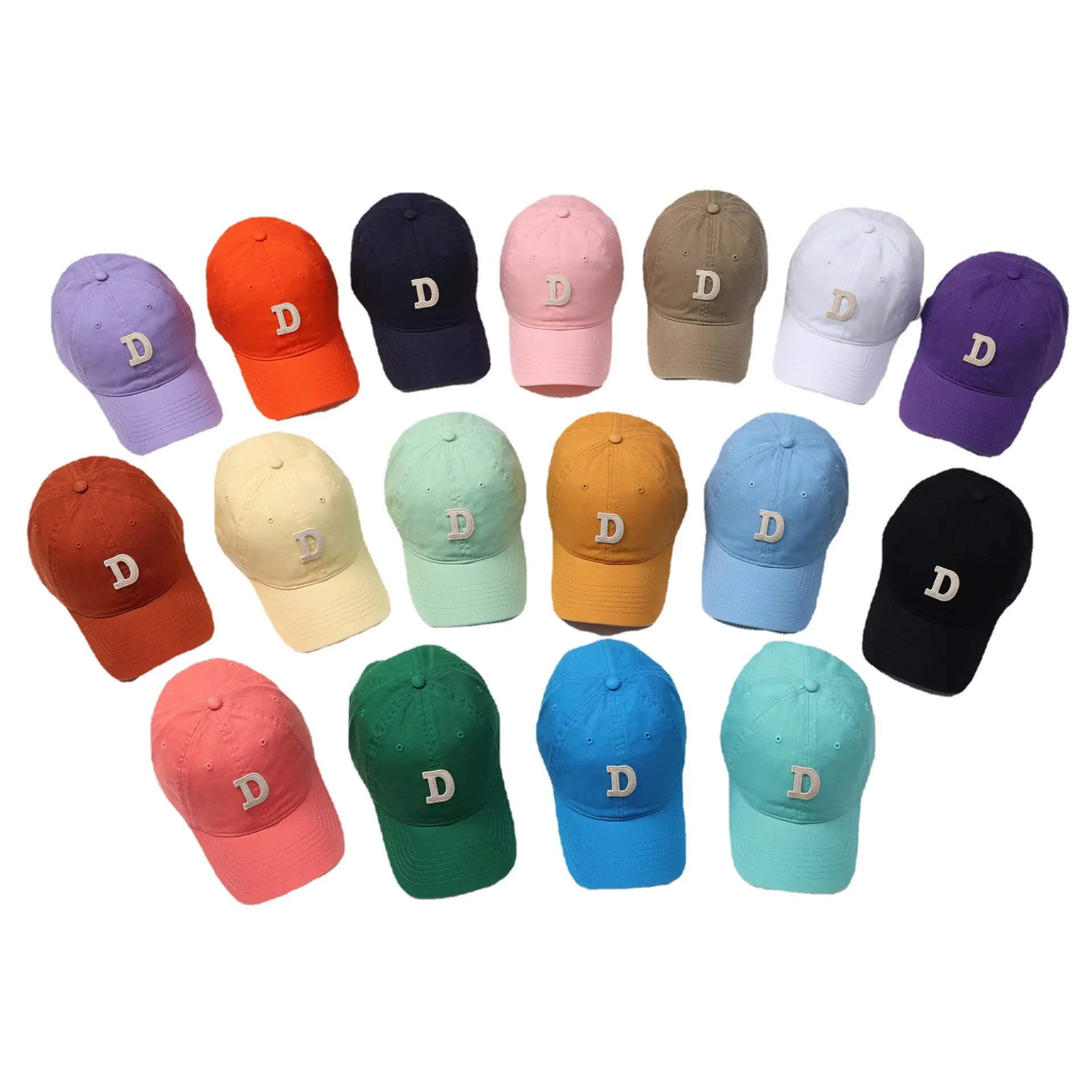 Women's D-Letter Korean Style Baseball Cap Maroon - Image 39