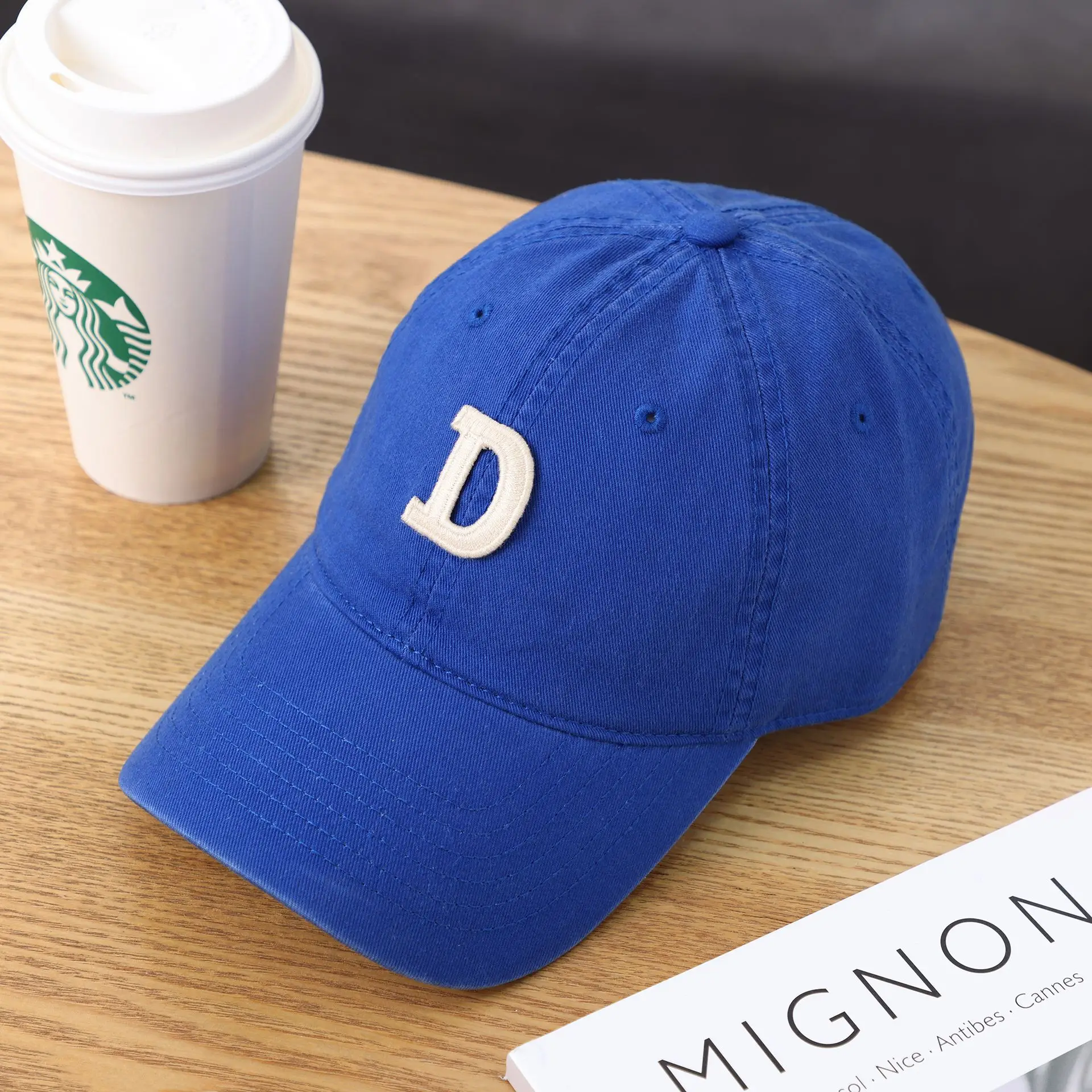 Women's D-Letter Korean Style Baseball Cap Maroon - Image 10