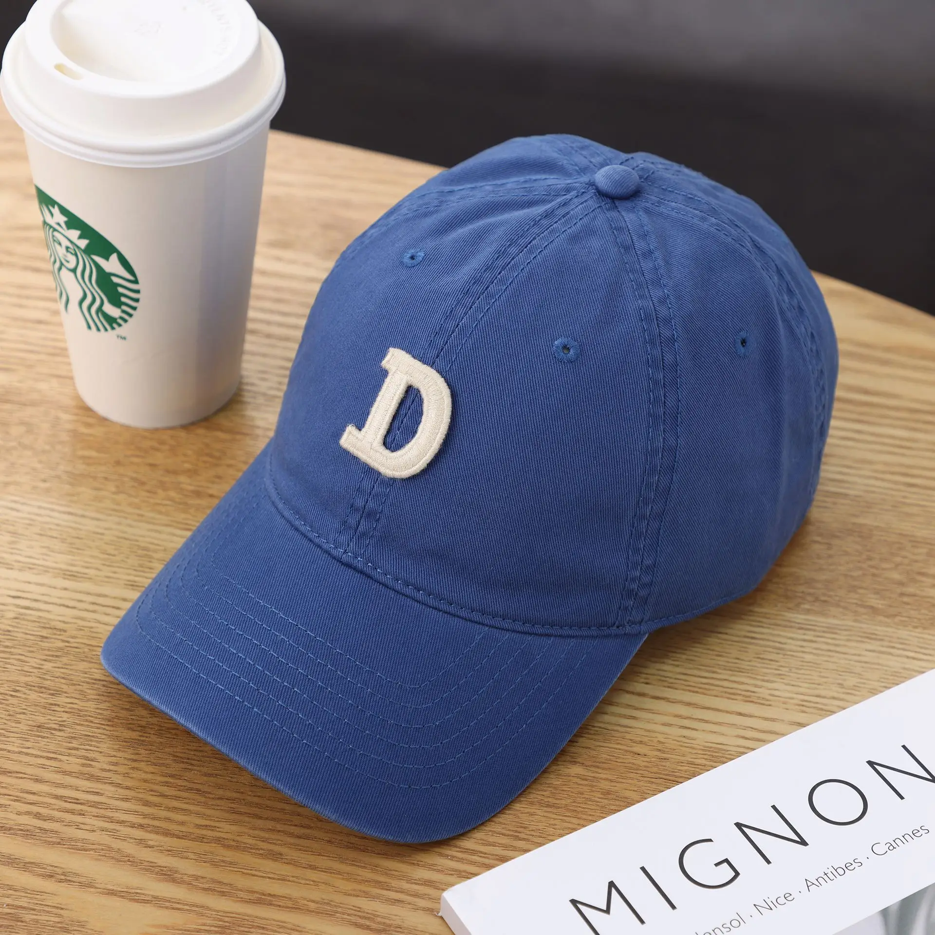 Women's D-Letter Korean Style Baseball Cap Maroon - Image 18