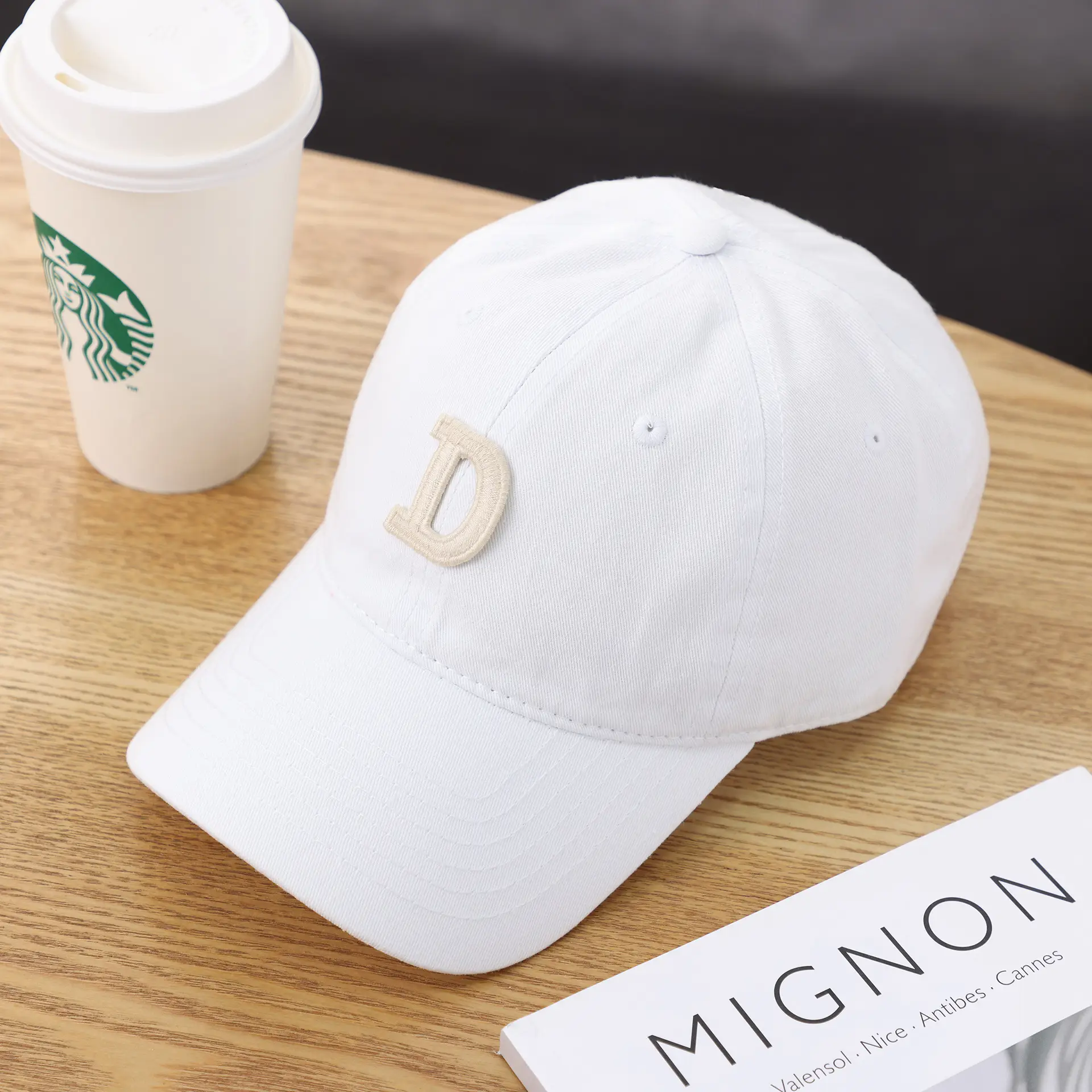 Women's D-Letter Korean Style Baseball Cap Maroon - Image 4