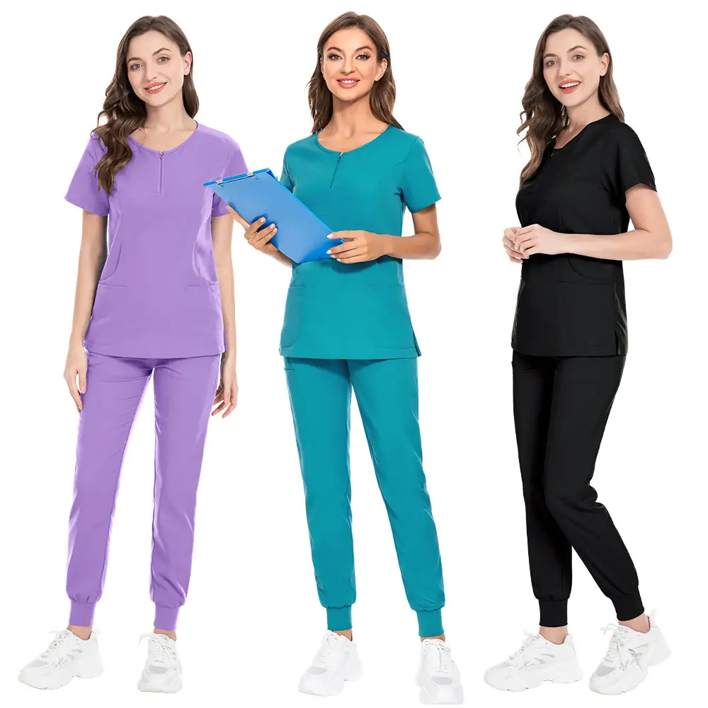 Black Surgical Wear Split Wash Set for Nurses - Image 15