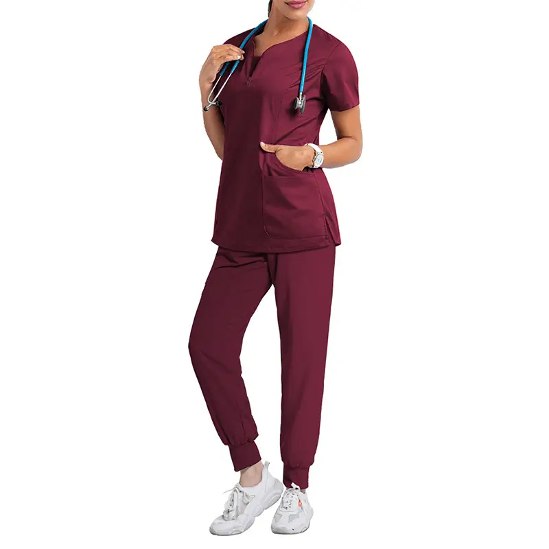 42028-wine red suit