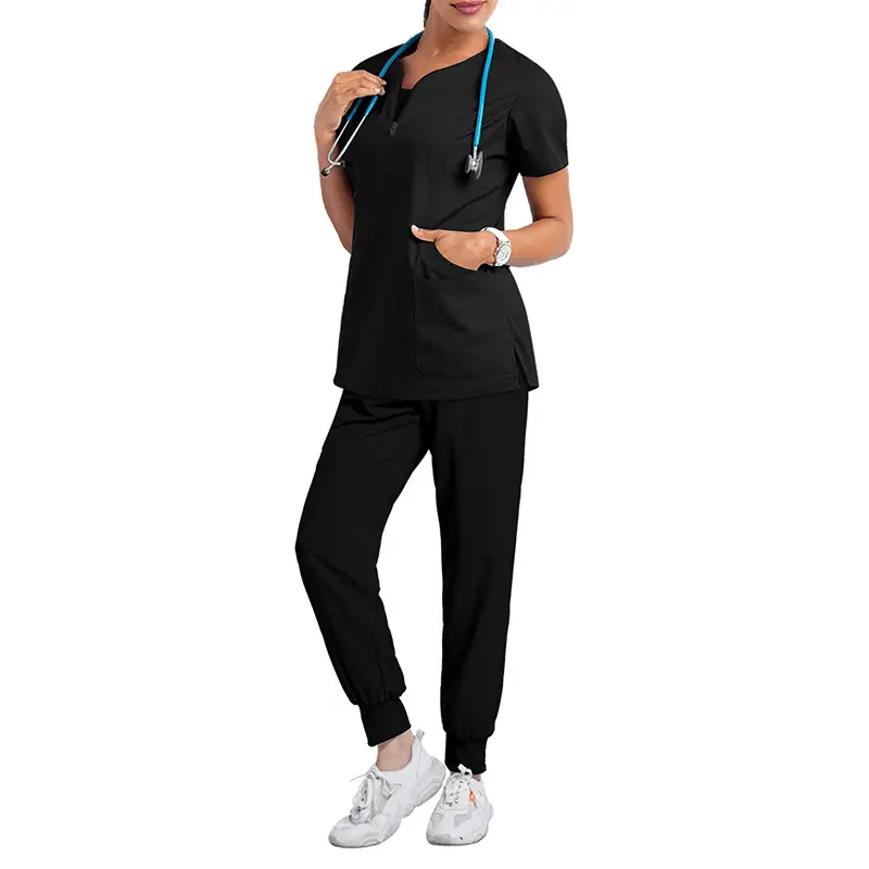 Black Surgical Wear Split Wash Set for Nurses - Image 11
