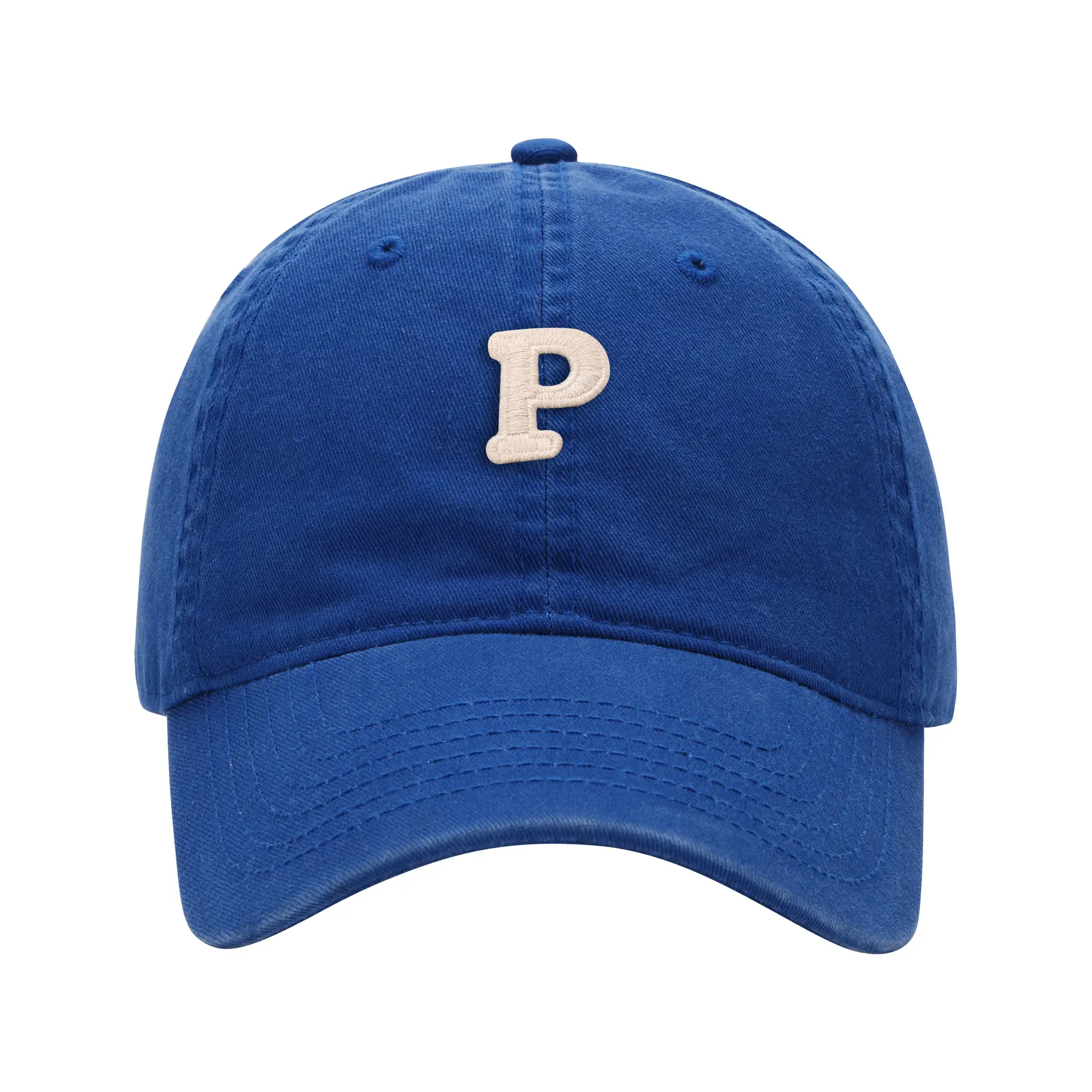 Men's Navy Blue P Embroidered Baseball Cap - Image 10