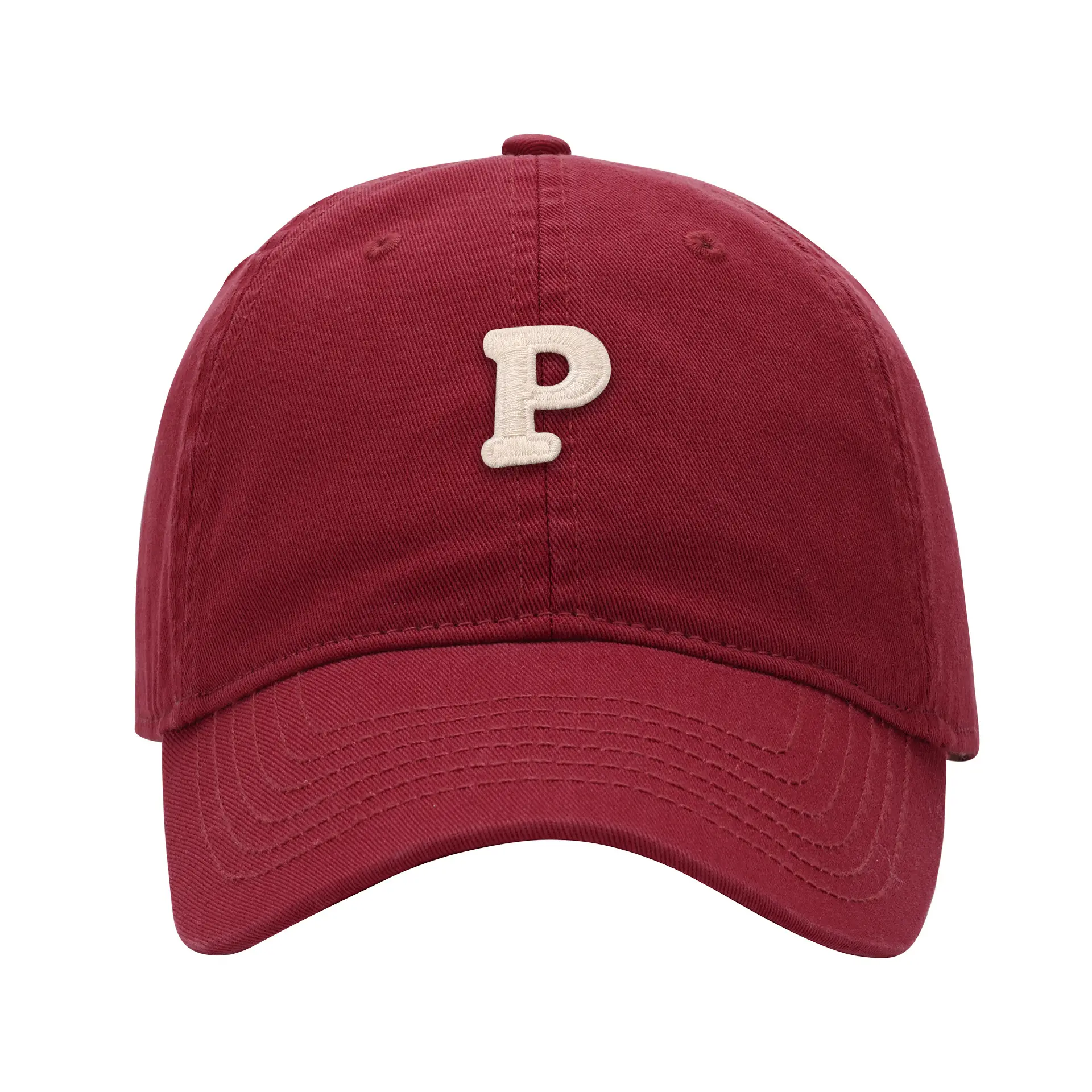 Men's Navy Blue P Embroidered Baseball Cap - Image 11