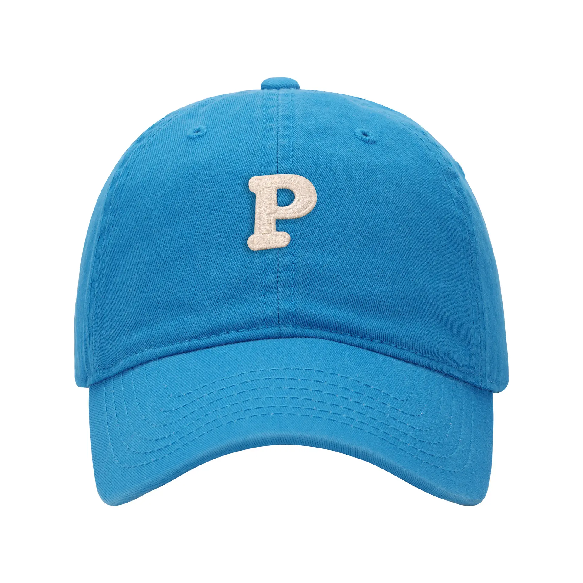 Men's Navy Blue P Embroidered Baseball Cap - Image 14