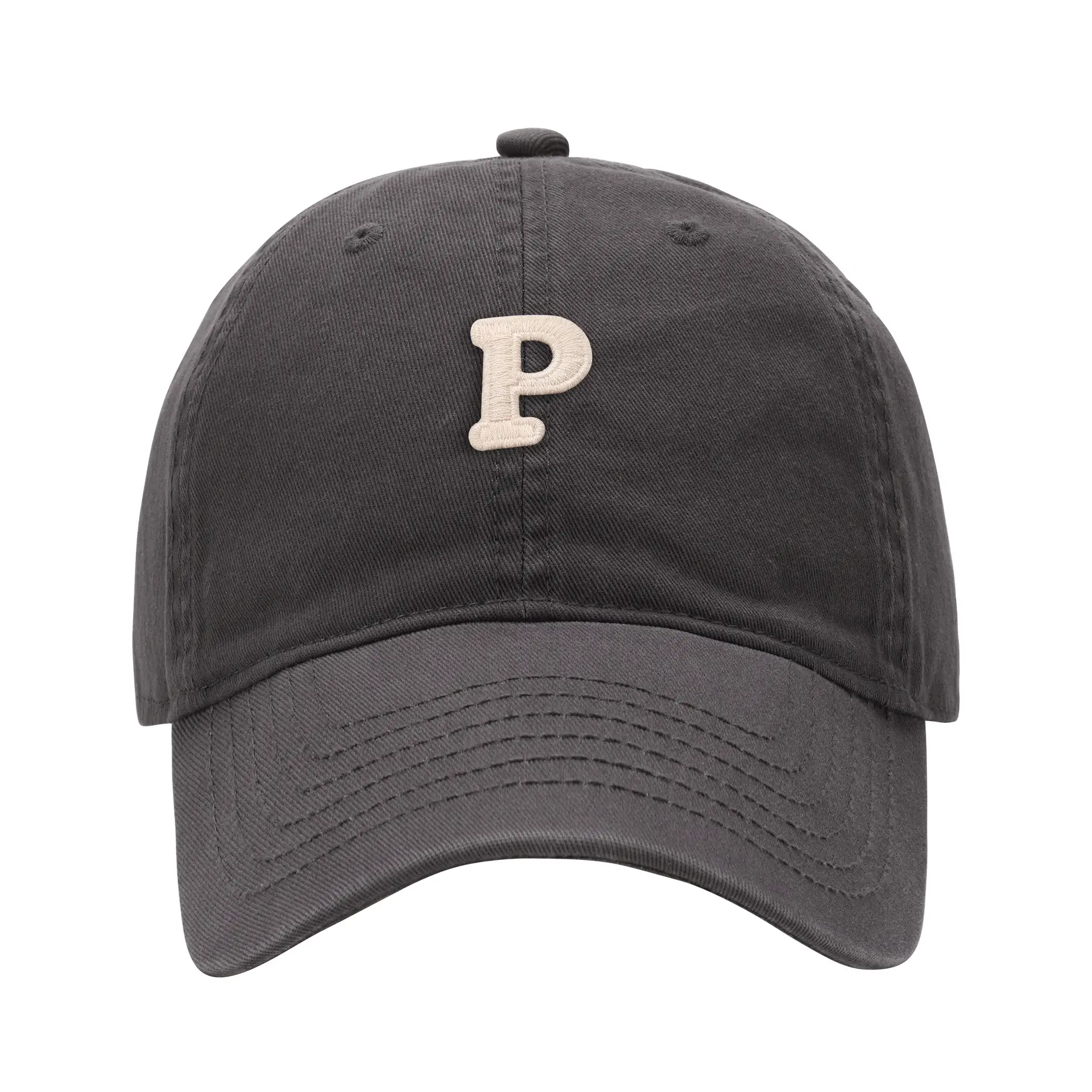 Men's Navy Blue P Embroidered Baseball Cap - Image 19