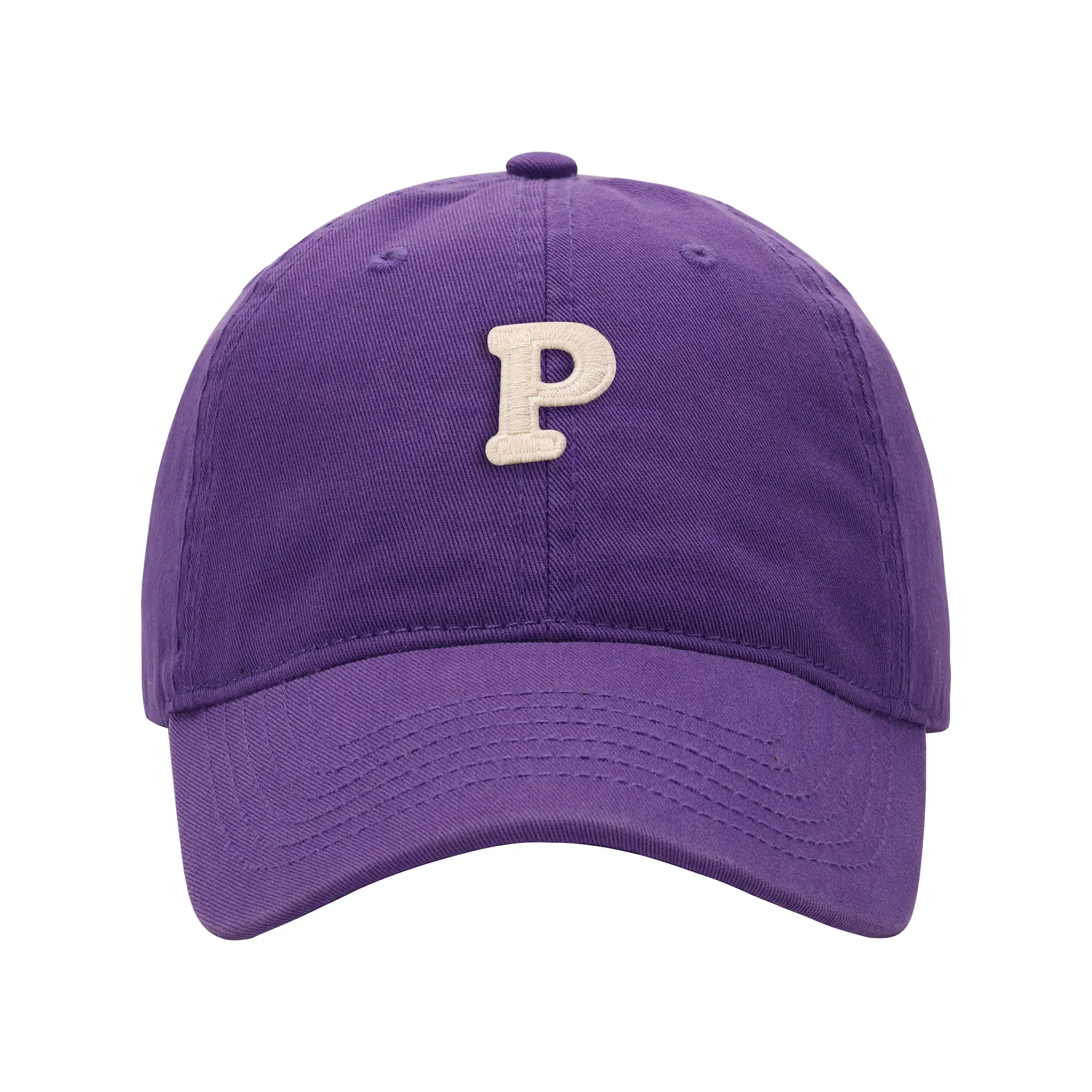 Men's Navy Blue P Embroidered Baseball Cap - Image 2