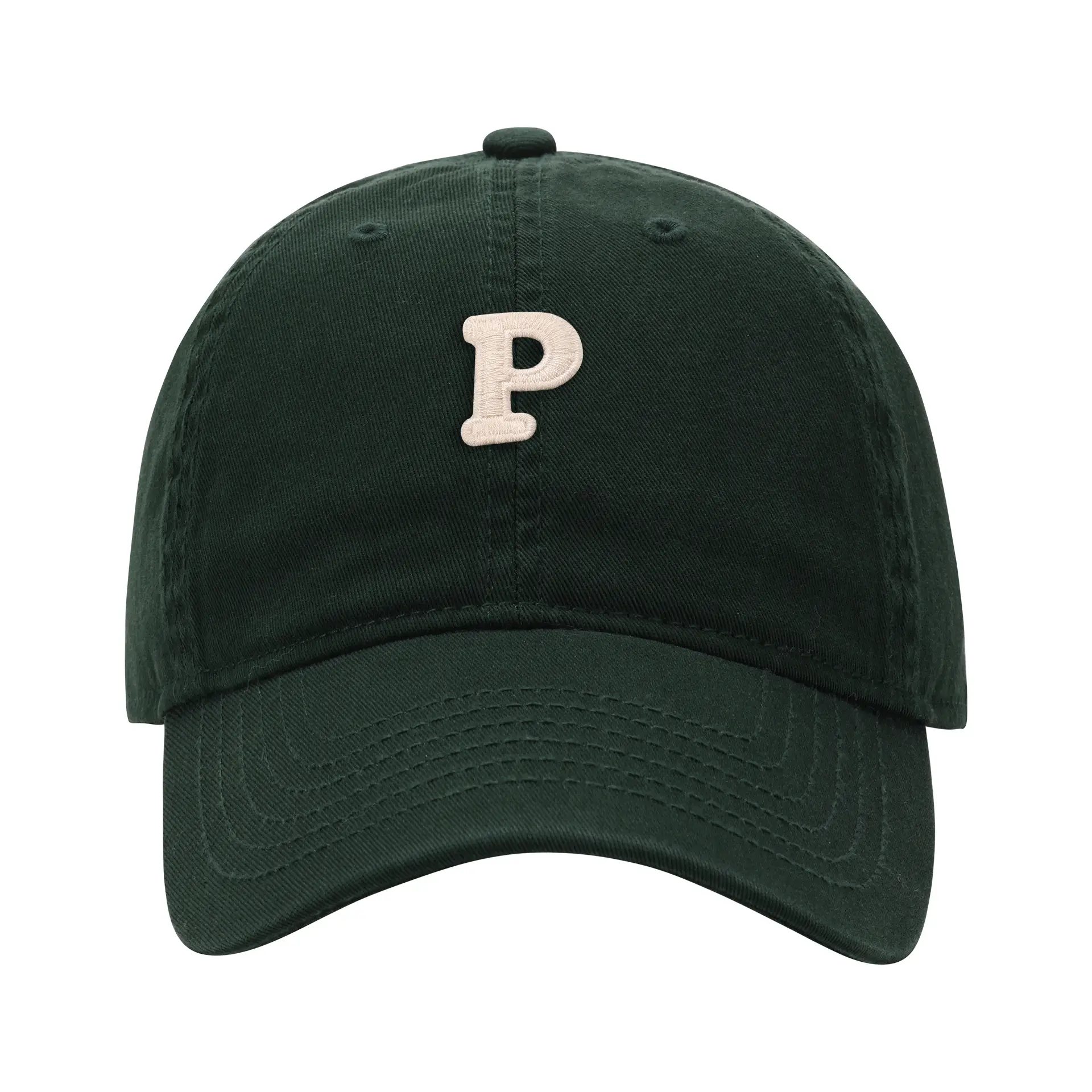 Men's Navy Blue P Embroidered Baseball Cap - Image 21