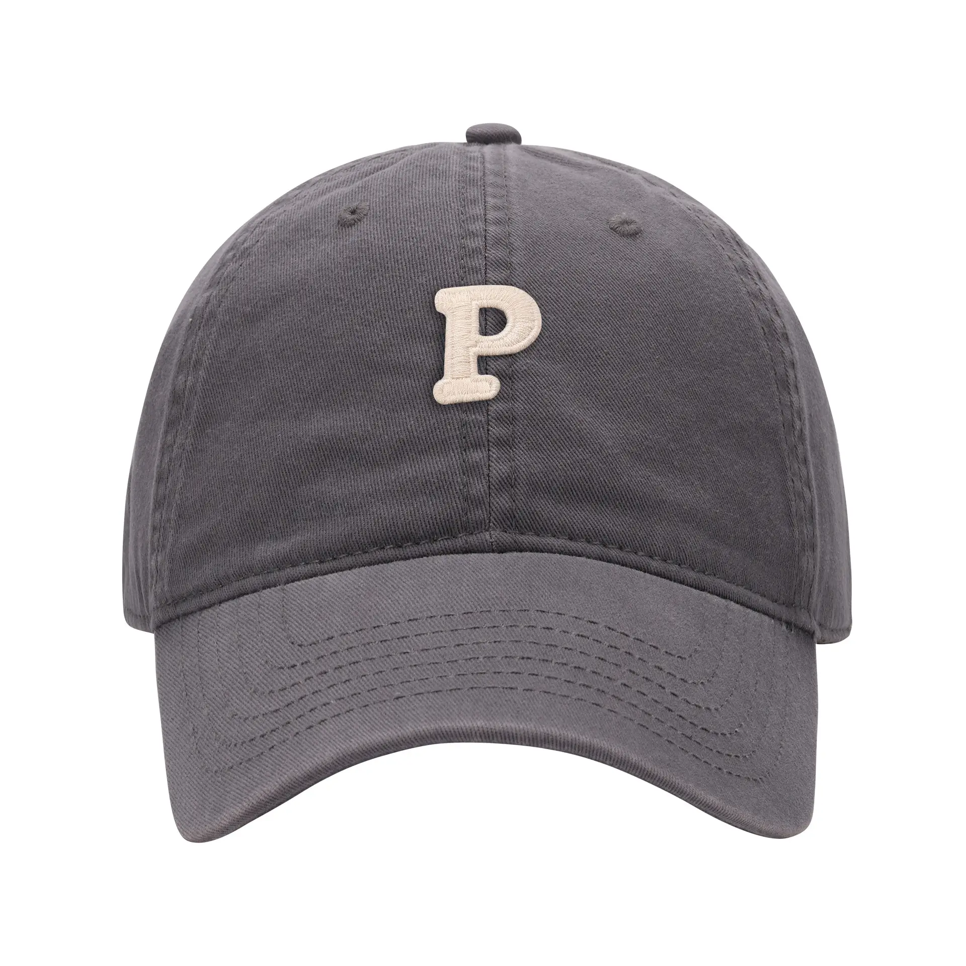 Men's Navy Blue P Embroidered Baseball Cap - Image 22
