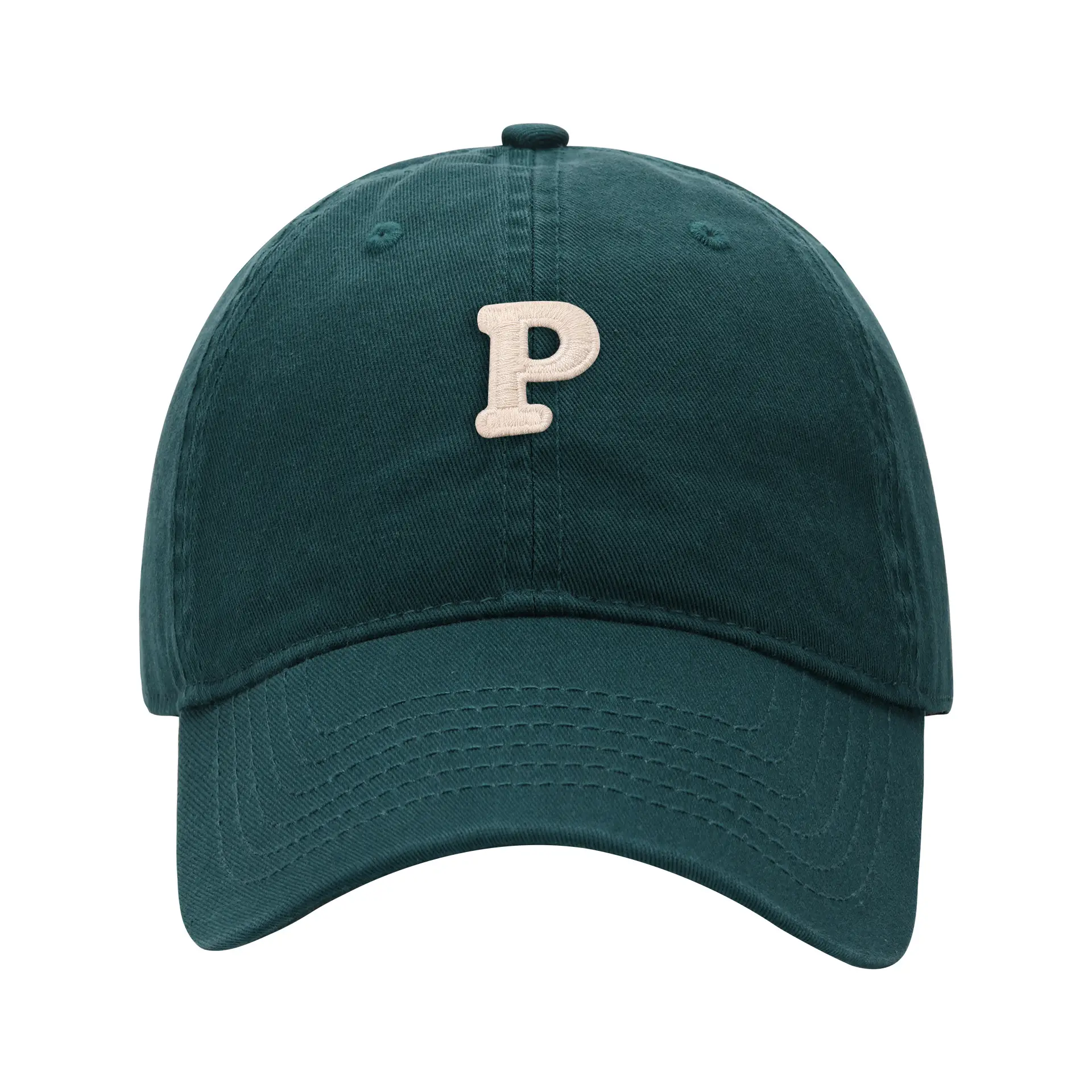 Men's Navy Blue P Embroidered Baseball Cap - Image 23