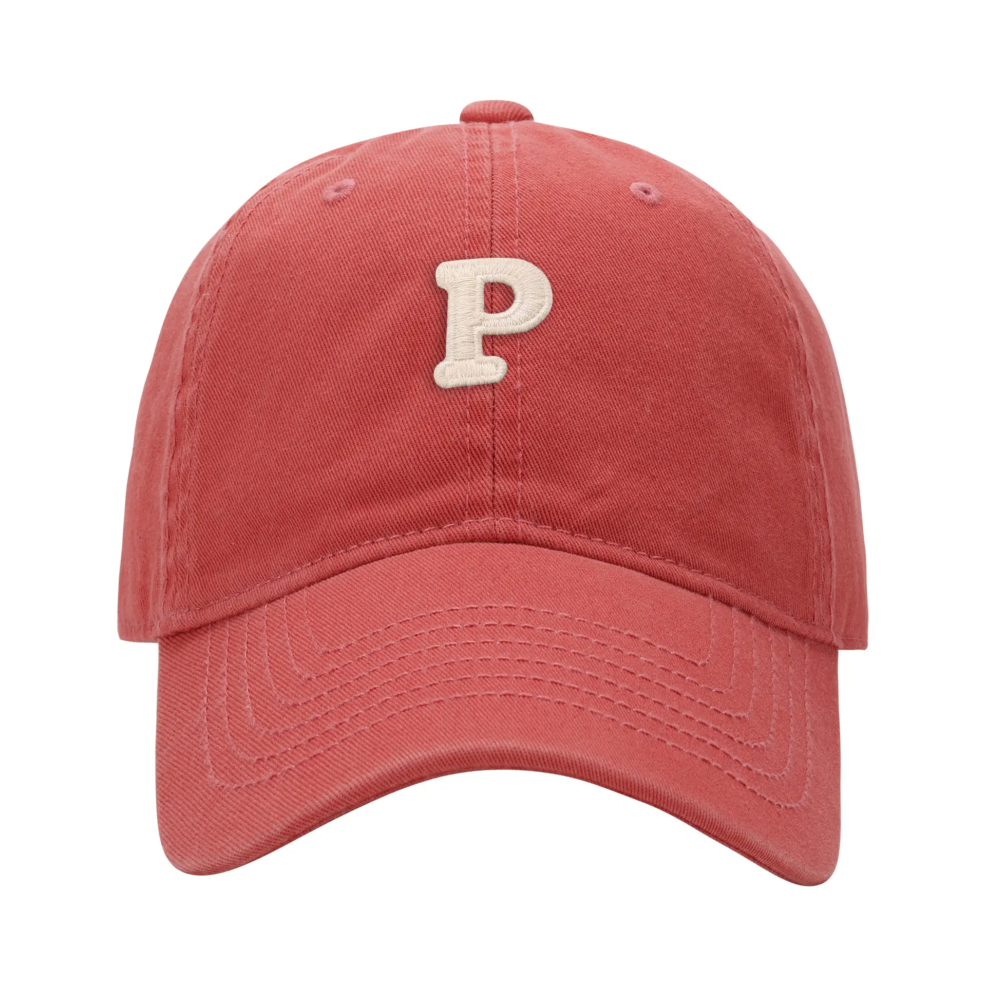 Men's Navy Blue P Embroidered Baseball Cap - Image 26