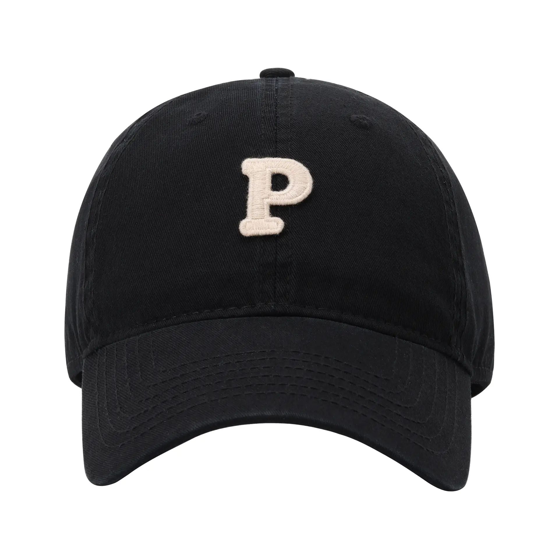 Men's Navy Blue P Embroidered Baseball Cap - Image 3