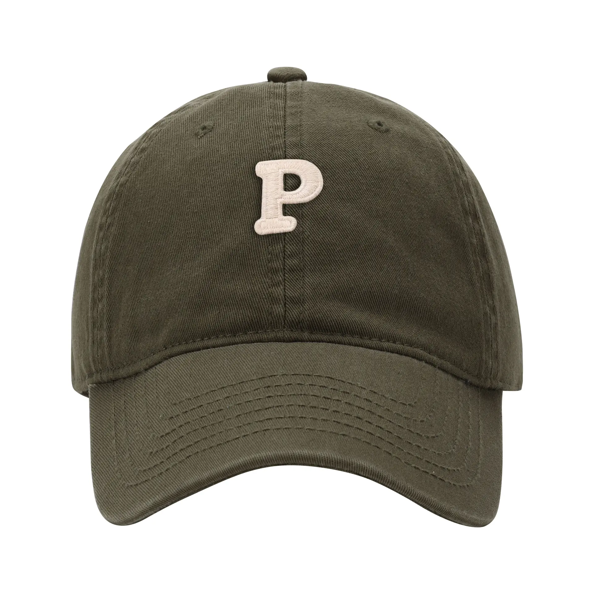 Men's Navy Blue P Embroidered Baseball Cap - Image 30