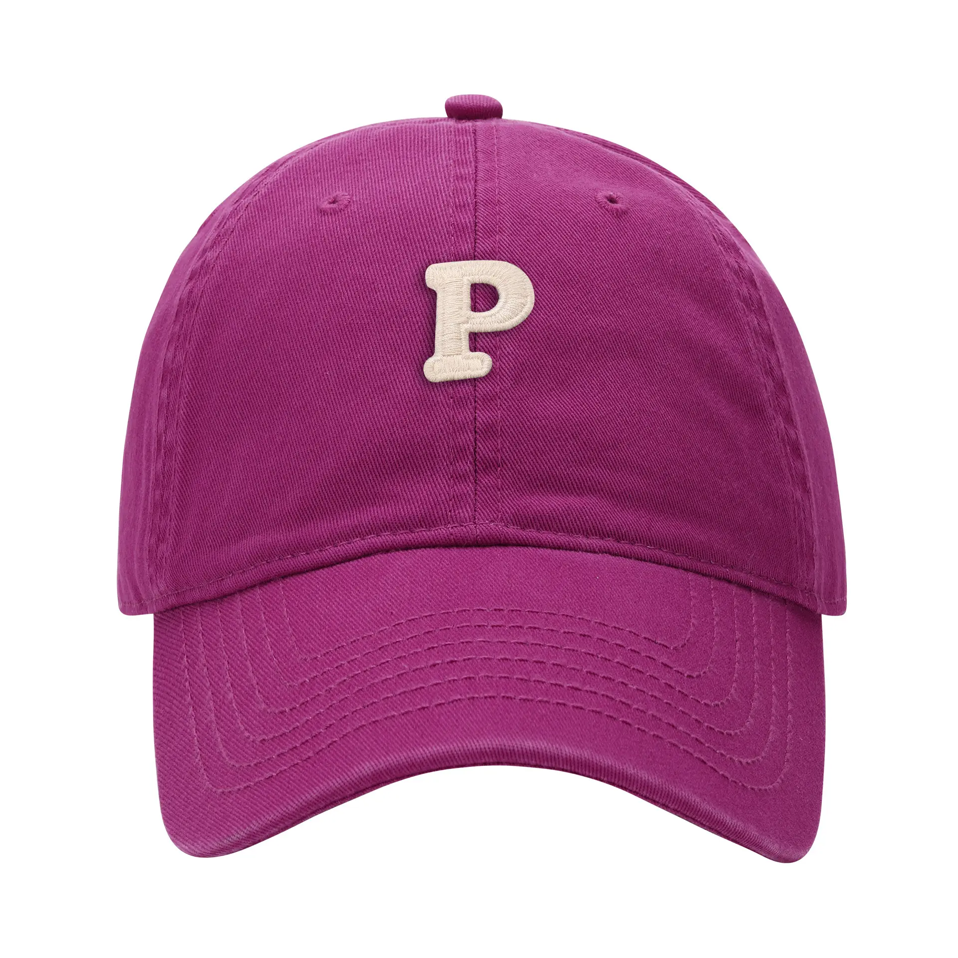 Men's Navy Blue P Embroidered Baseball Cap - Image 32