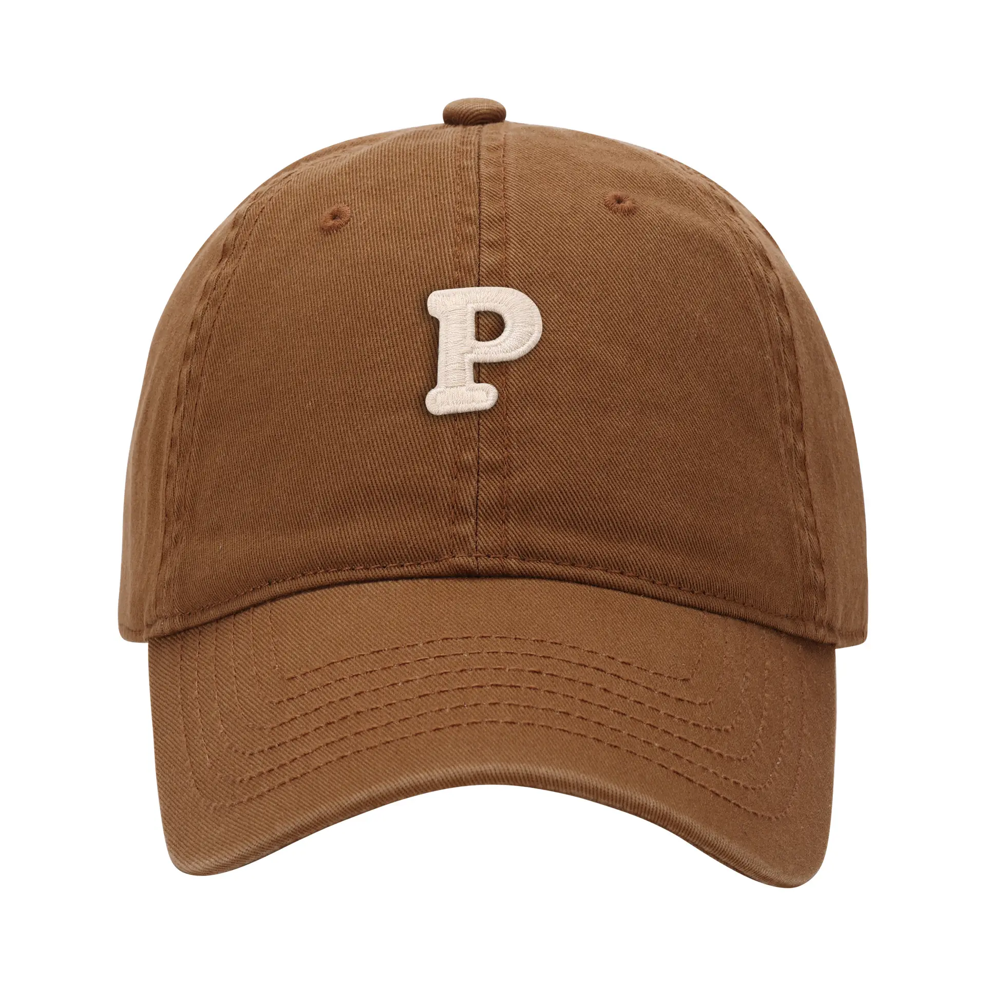 Men's Navy Blue P Embroidered Baseball Cap - Image 34