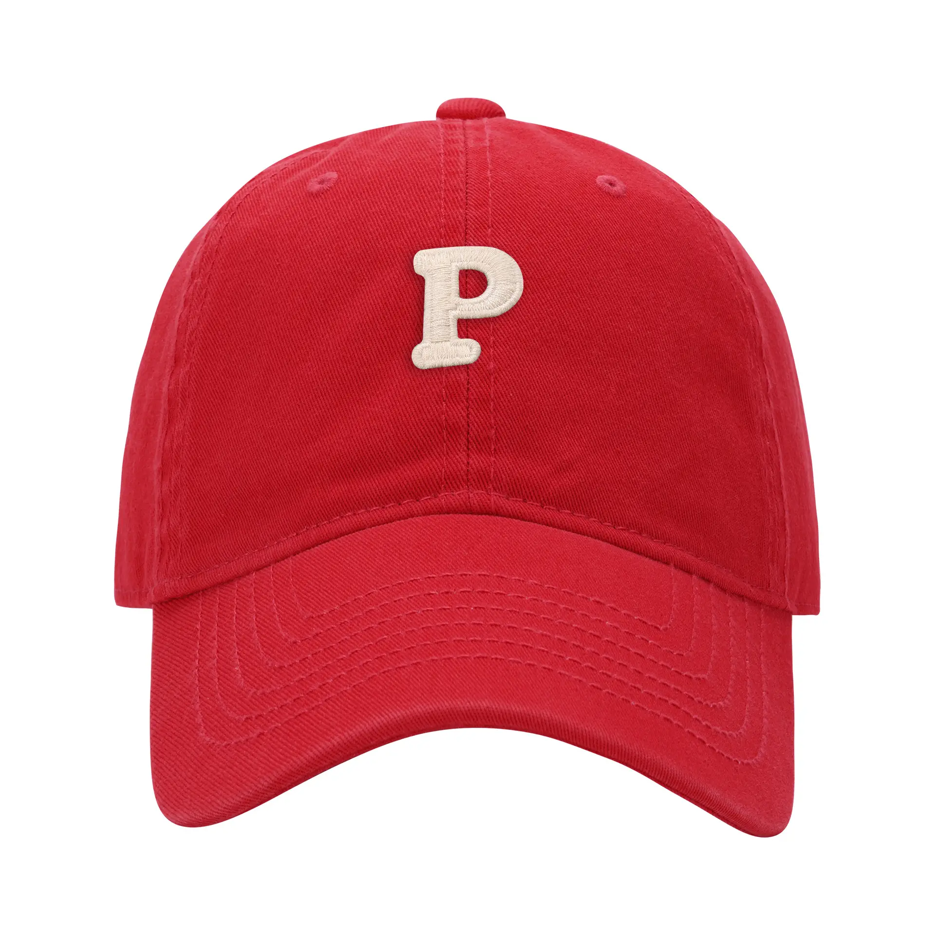 Men's Navy Blue P Embroidered Baseball Cap - Image 35