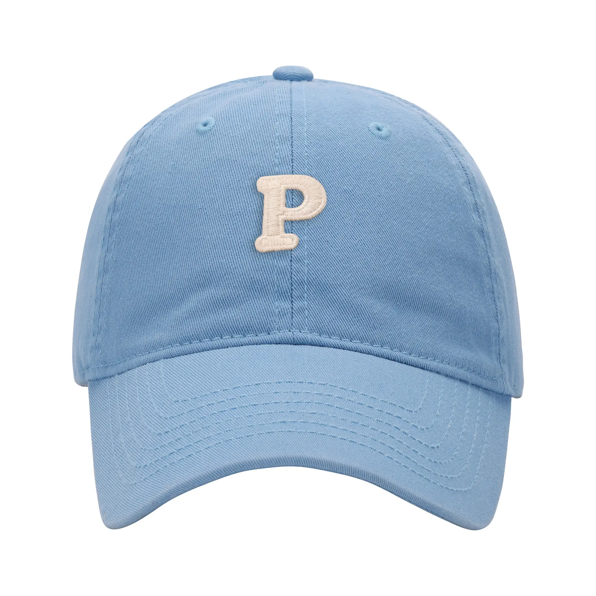 Men's Navy Blue P Embroidered Baseball Cap - Image 36