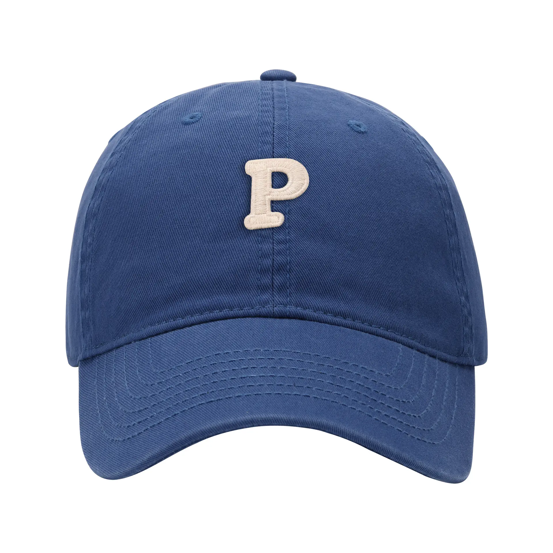 Men's Navy Blue P Embroidered Baseball Cap - Image 37