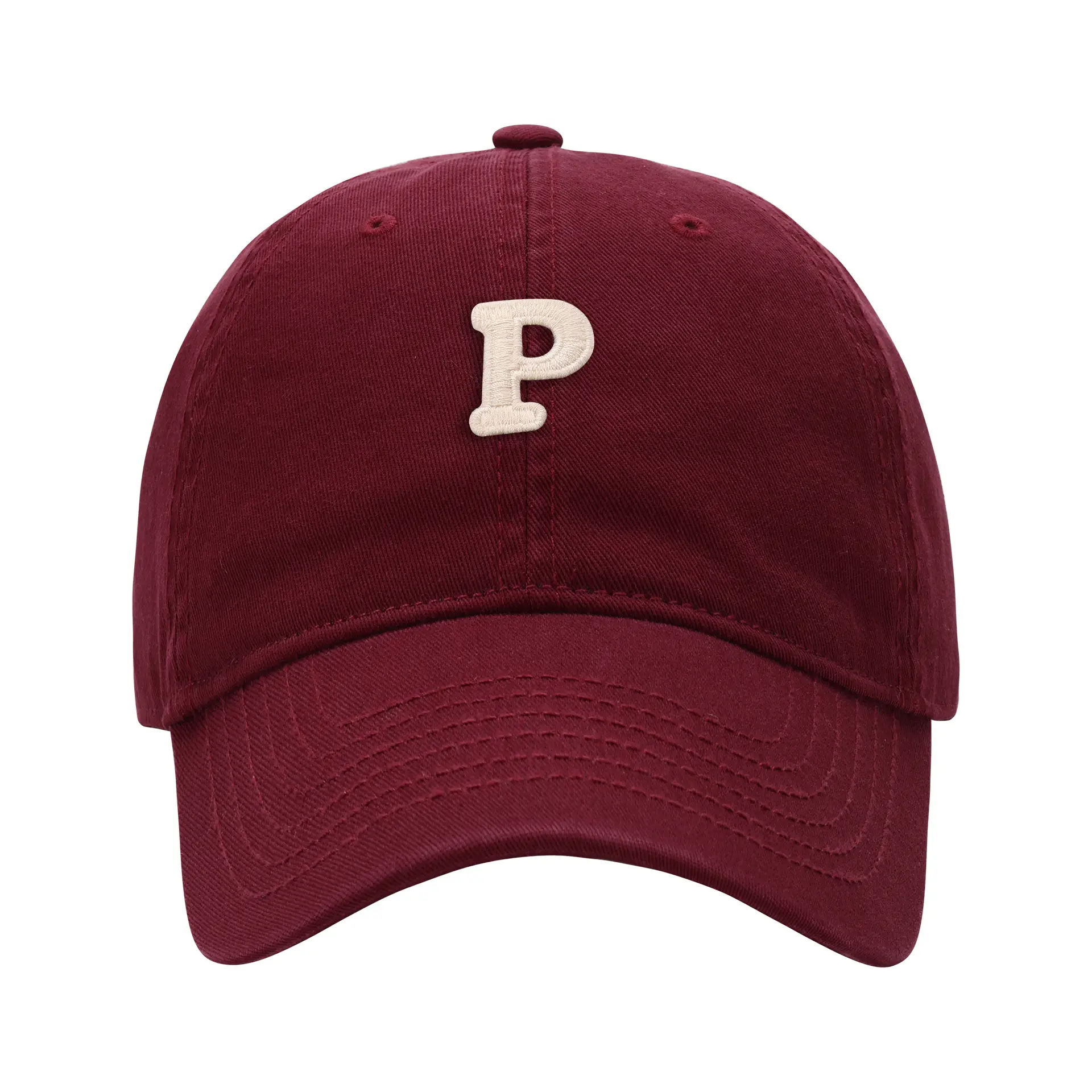 Men's Navy Blue P Embroidered Baseball Cap - Image 6