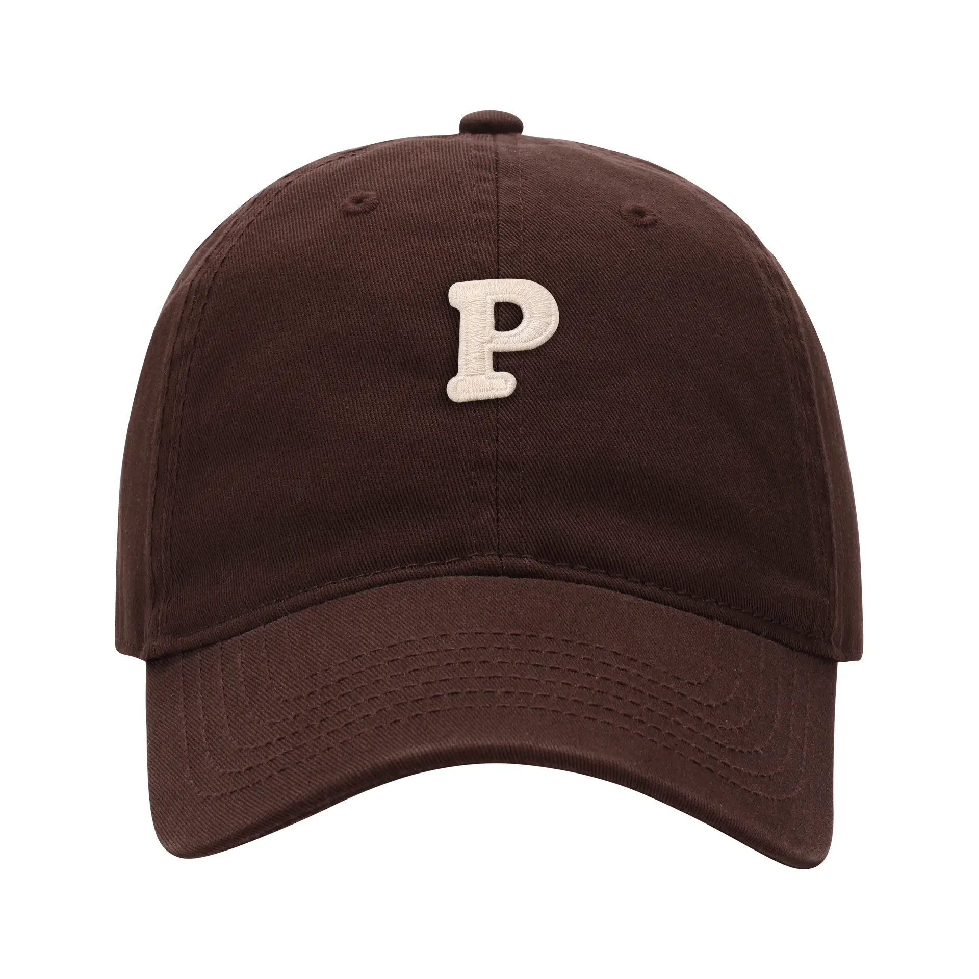 Men's Navy Blue P Embroidered Baseball Cap - Image 9