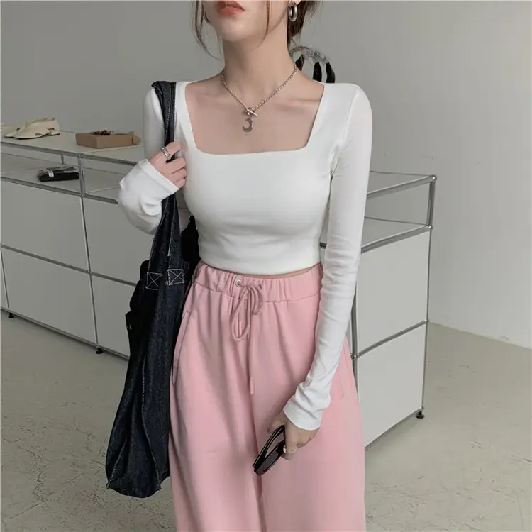 Women Square Neck Short Top 2025 Slim Fit Bottom — feature 14