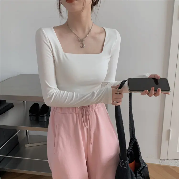 Women Square Neck Short Top 2025 Slim Fit Bottom — feature 20