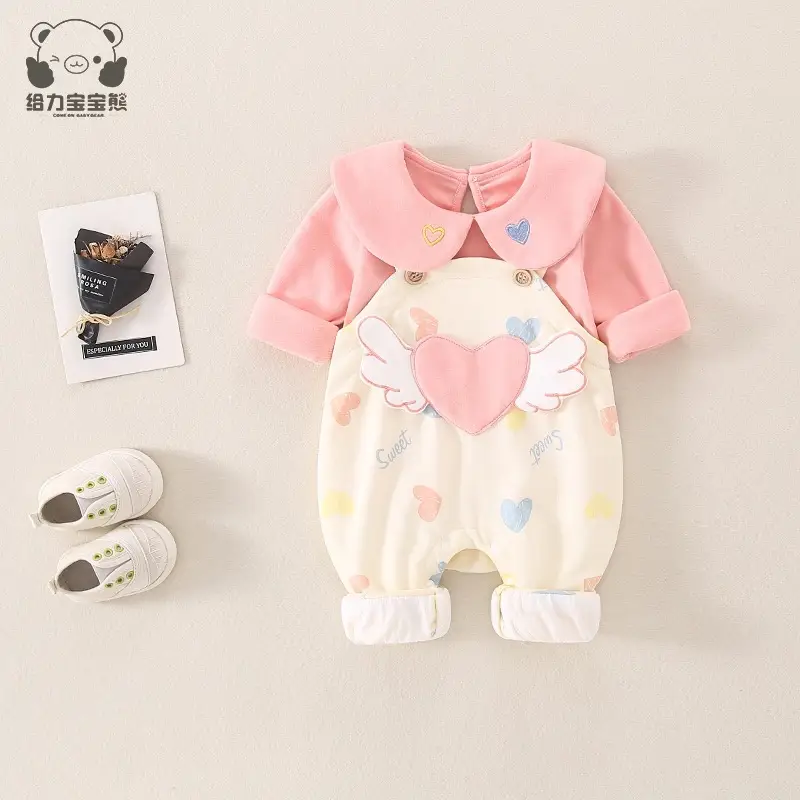 Baby Sweet Pink Long Sleeve Climbing Suit Unisex - Image 4