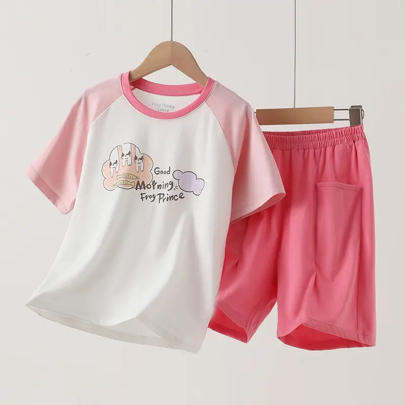 Kids Summer Vest Set Blue Light Modal Cotton - Image 14