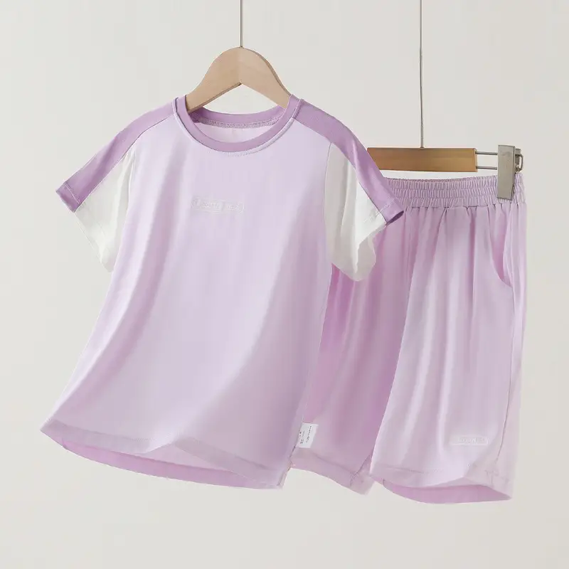 Kids Summer Vest Set Blue Light Modal Cotton - Image 9