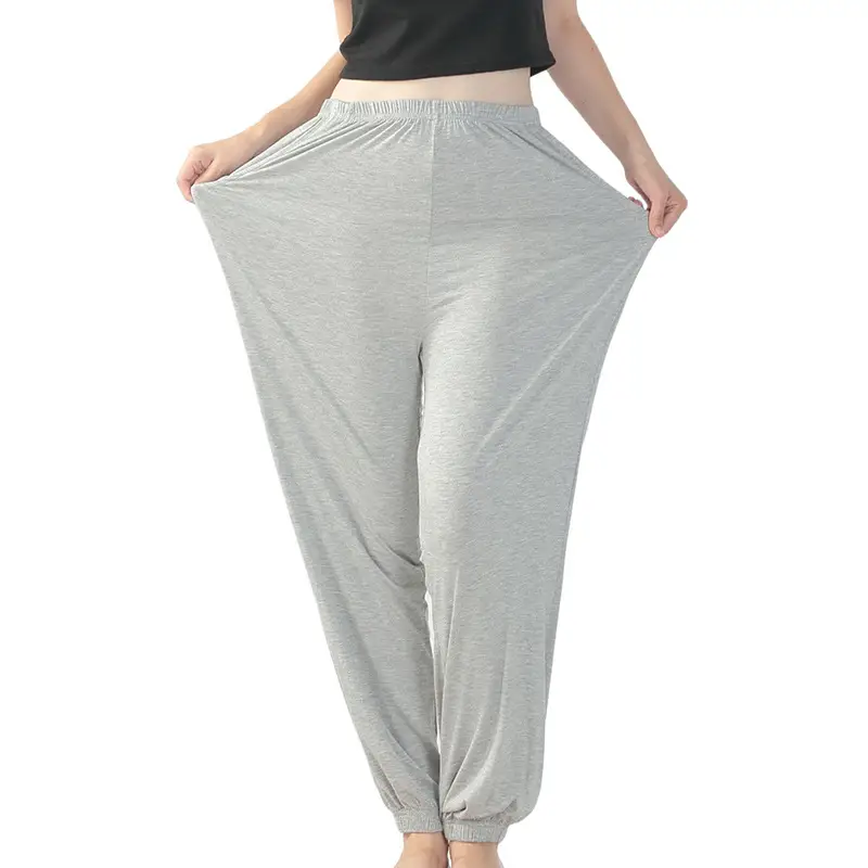 Women Grey Stretch High Waist Yoga Pants Plus Size - Image 12