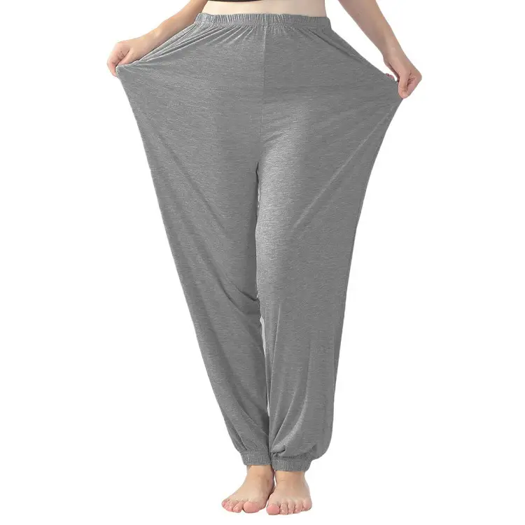 Women Grey Stretch High Waist Yoga Pants Plus Size - Image 7