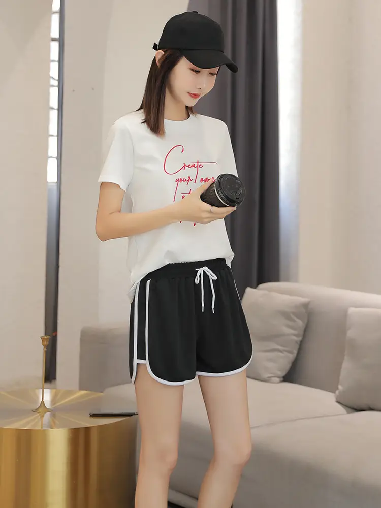 Women Green Track Shorts Wide Leg Running Shorts