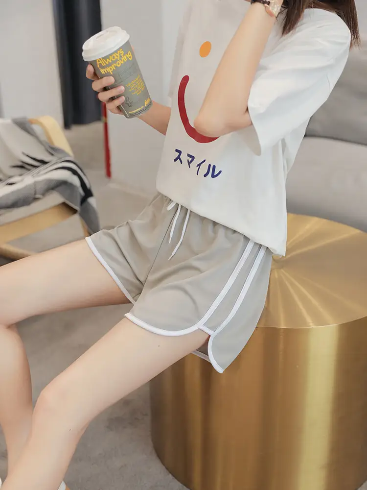 Women Green Track Shorts Wide Leg Running Shorts