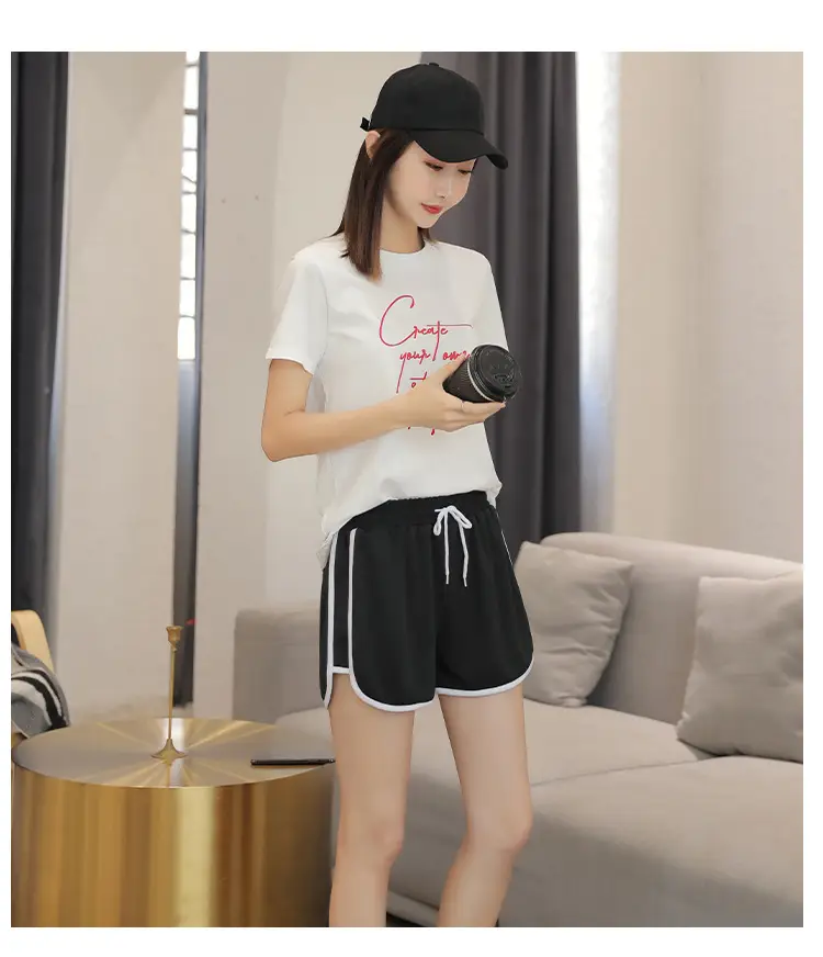 Women Green Track Shorts Wide Leg Running Shorts — feature 13