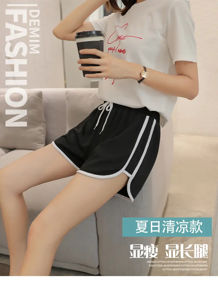 Women Green Track Shorts Wide Leg Running Shorts — feature 2