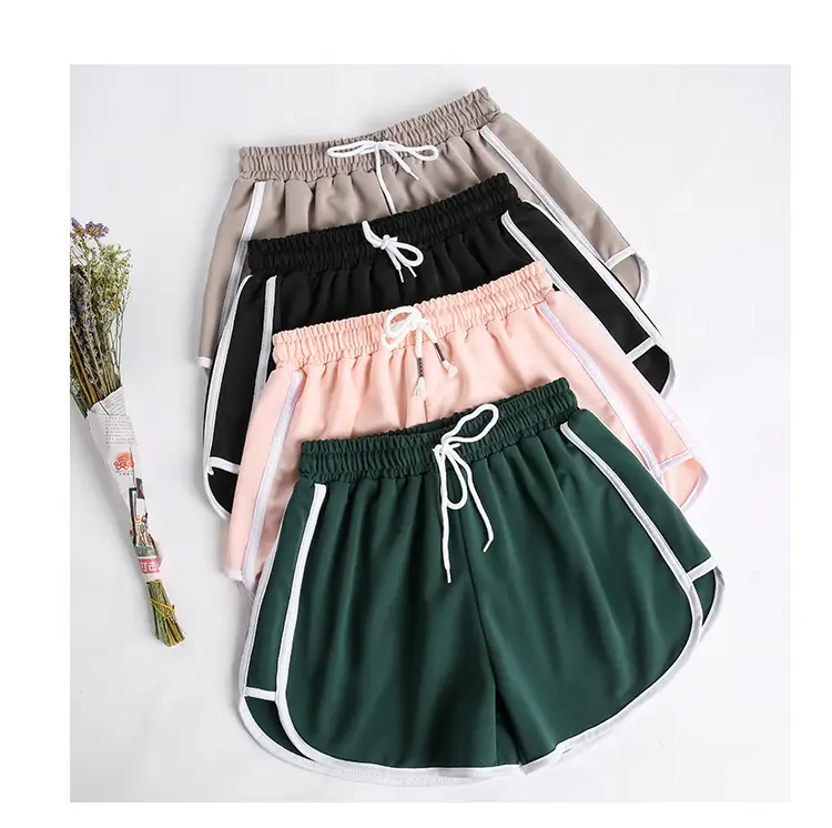 Women Green Track Shorts Wide Leg Running Shorts — feature 4