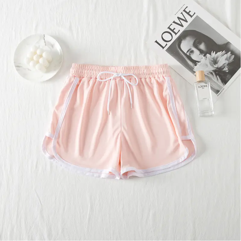 Women Green Track Shorts Wide Leg Running Shorts
