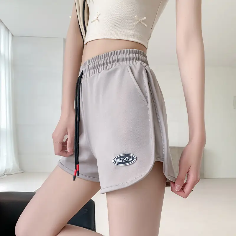 Women Green Track Shorts Wide Leg Running Shorts