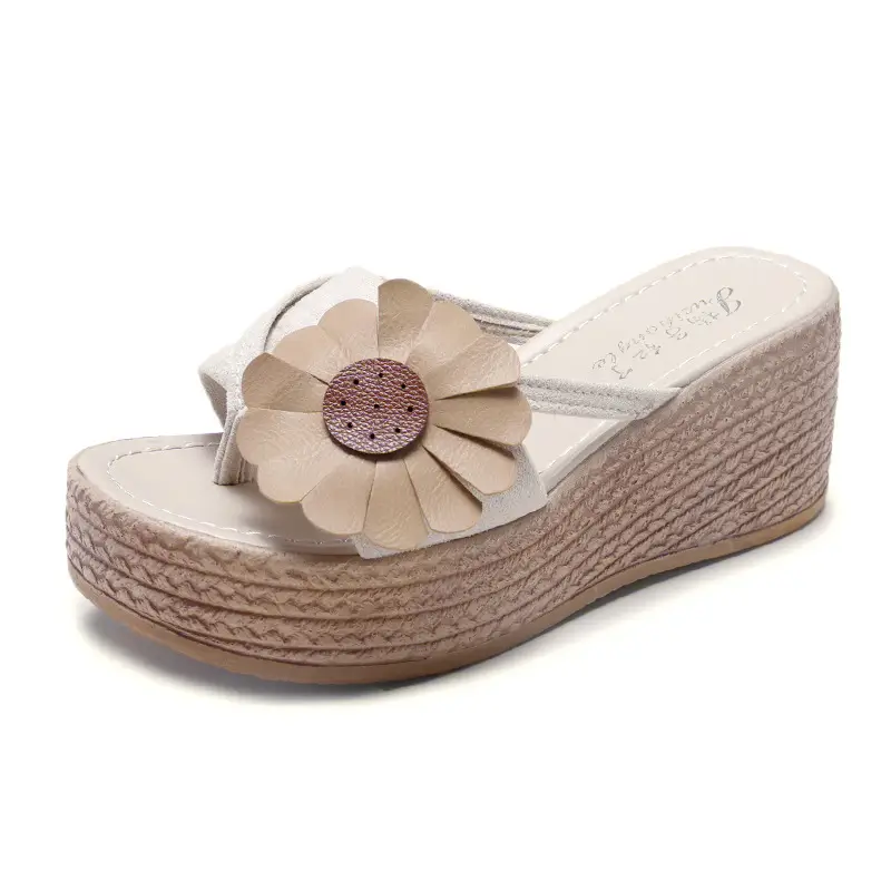 Korean Style Floral Flip Flops Women 2023